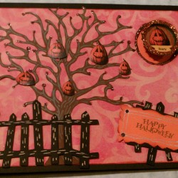 Halloween Tree Card w/ Bottle Cap Magnet