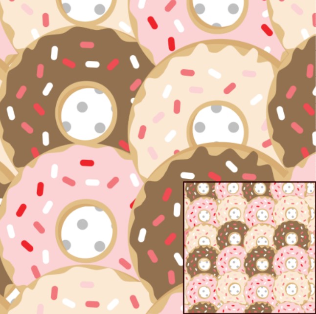 Digital Pattern Paper – Pink Brown Cream Donuts: D-359338