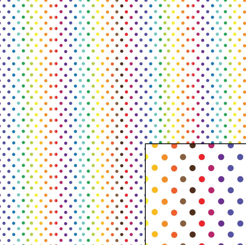 Digital Pattern Paper – Dark Rainbow Dots