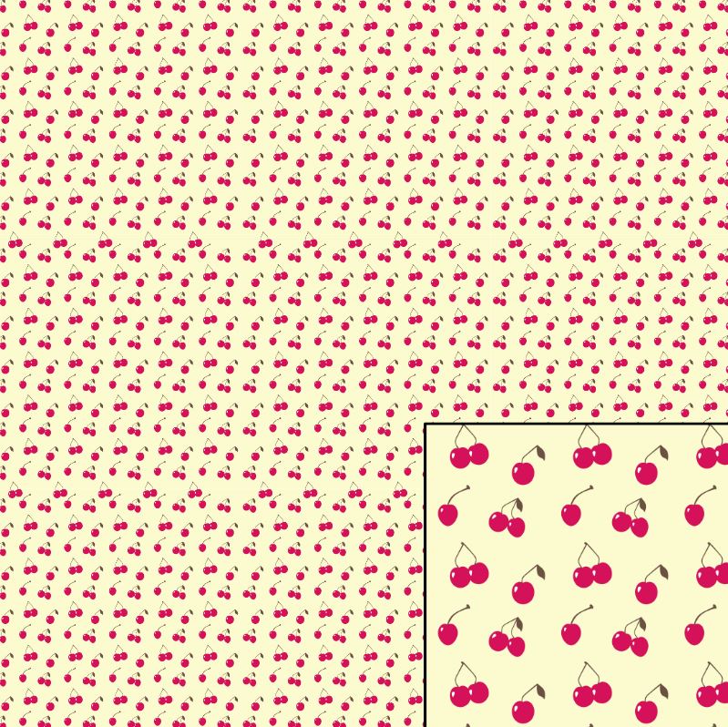 Digital Pattern Paper – Cherries Yellow