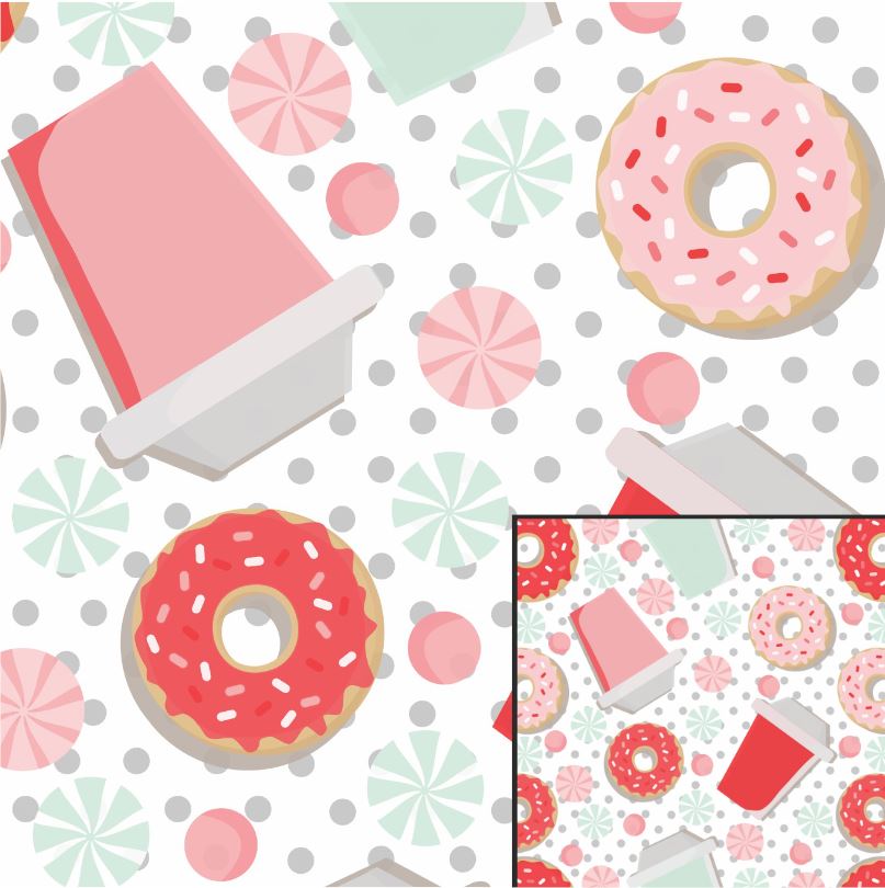 Digital Pattern Paper – Donuts & Coffee