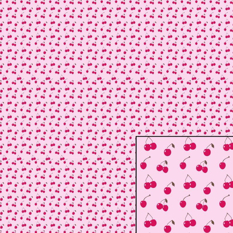 Digital Pattern Paper – Cherries Pink: D-360351