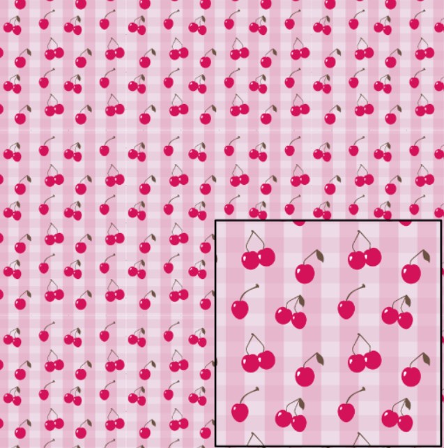 Digital Pattern Paper – Plaid Cherries – D-1240748