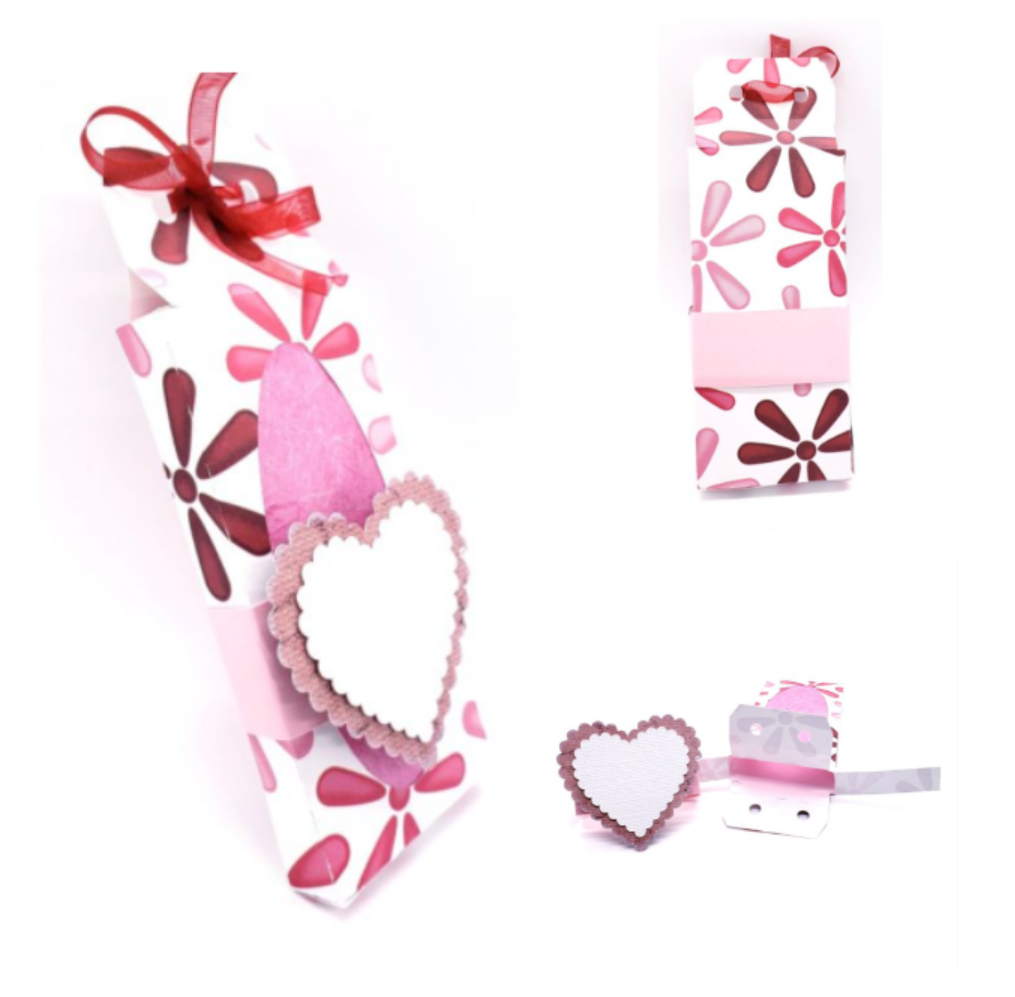 3D – Single Chocolate Bar with Heart Belly Band