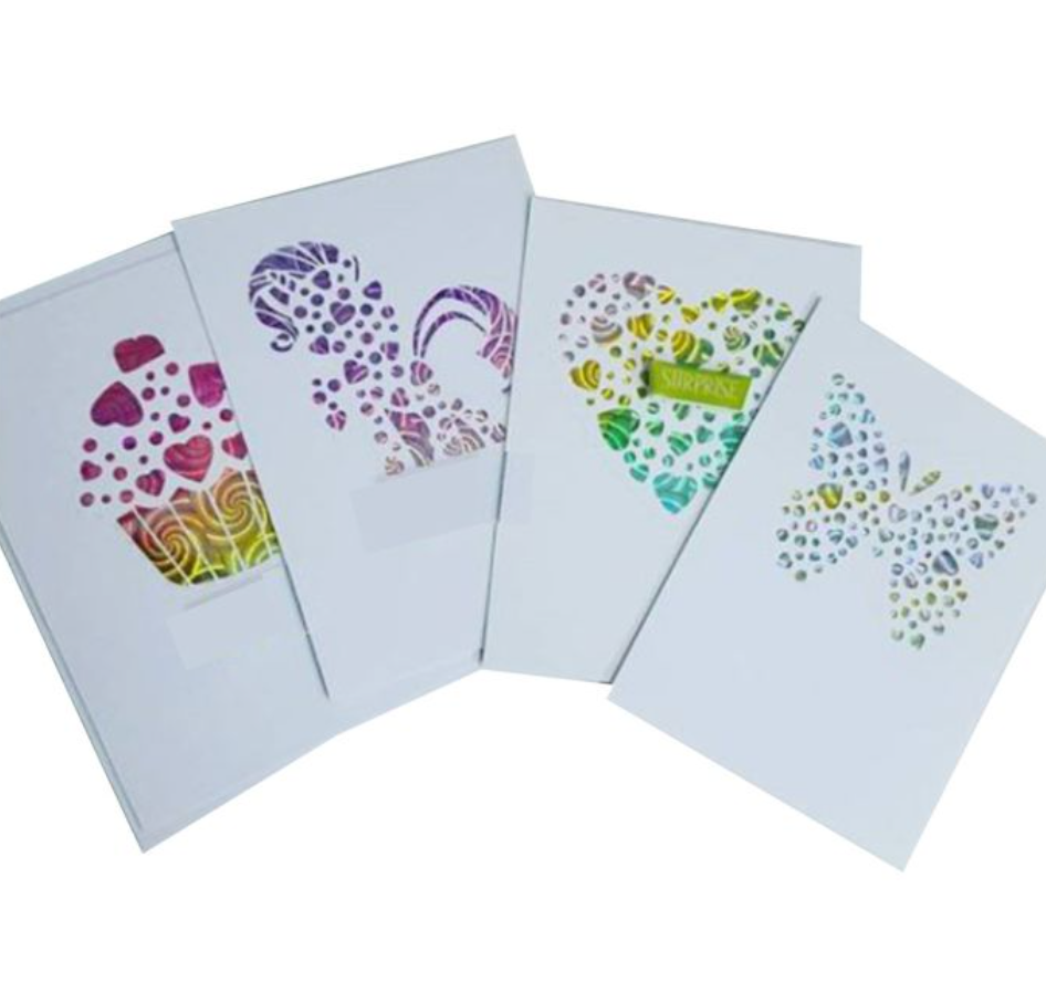 Four A2 Panel Heart Cards: D-1239524